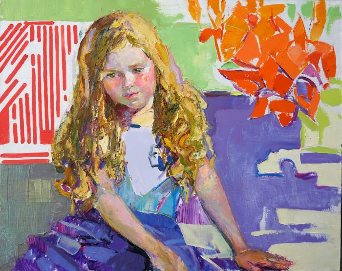 Golden curls. 80х100cm. Oil on canvas. 2015