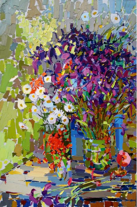 Ирисы. 150х100см. Холст, масло. 2006