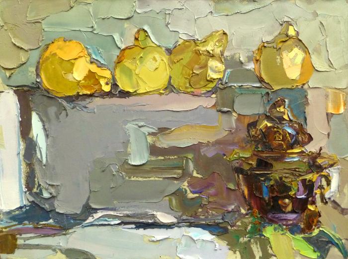 Натюрморт с помелами. 90х120см. Холст, масло. 2009