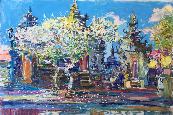 Flowers In The Temple. 60х89,5cm.Oil on canvas. 2016
